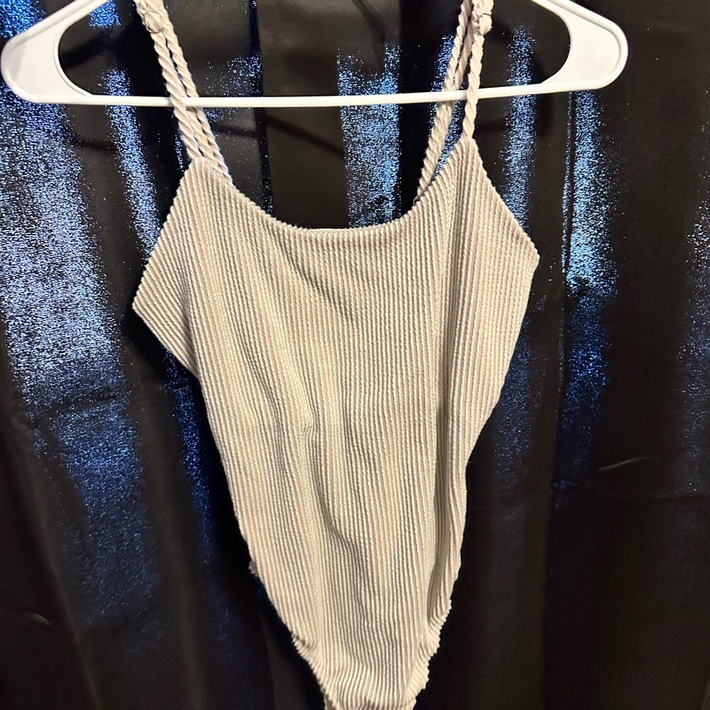 Ribbed Cream Bodysuit